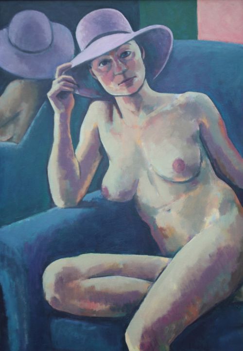 Olga in purple hat