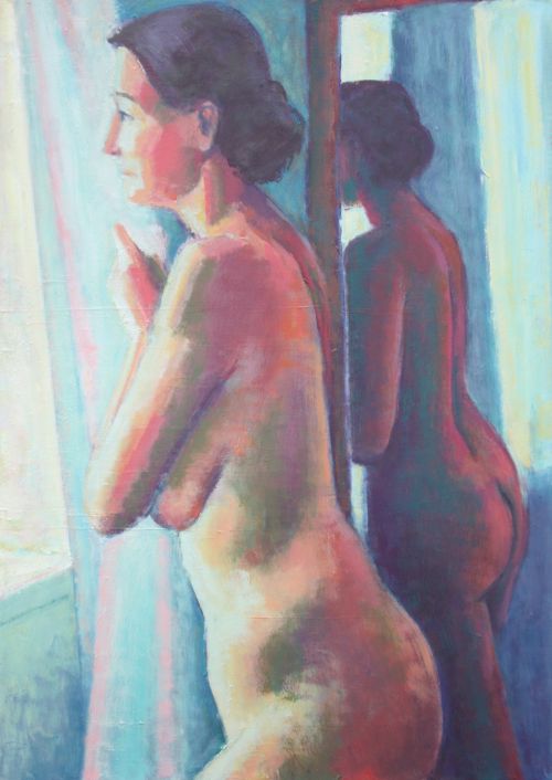 Nude looking out