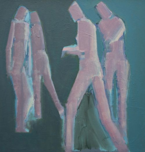 4 figures walking